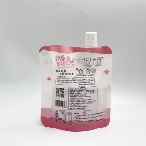China CMYK 4 Layer PE Custom Juice Pouches Plastic Liquid Pouches With Nozzle wholesale