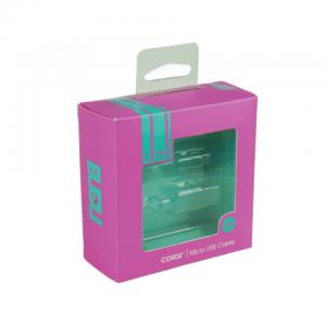 Custom Cardboard Boxes Data Line USB Cable Boxes With Plastic Blister Tray