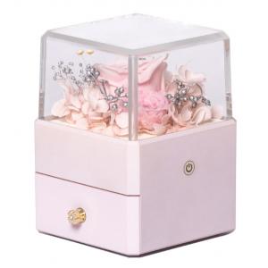Resin Flower Jewelry Box Ring Box With Flower Inside 115X115X110mm