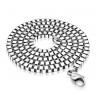 Men's 925 Silver Plated Titanium Stainless Steel Box Chain Necklace (CE496)