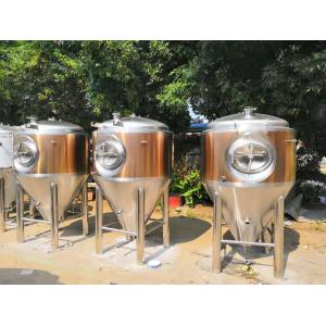 600L Beer Fermentation Tank , Conical Beer Fermenter With Rose Golden Color