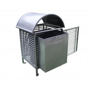 China Customized Outdoor Trash Cans , Steel Trash Bin For Park Street supplier