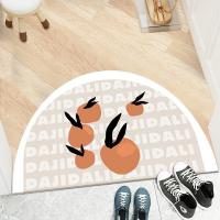 China Cartoon Flower Polyester Fiber Floor Carpet Rug Half Circular on sale