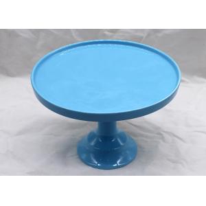 China Blue Color Ceramic Cake Stand Dolomite Cake Tools Customized Size / Color supplier