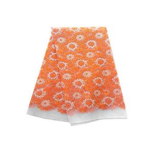 2015 orange cream organza lace trim/ water soluble african lace fabric/ embroidery lace