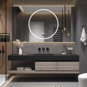 China Plywood Bathroom Vanity Units , slate Countertop  Floating Vanity Cabinet supplier