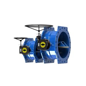 Low Torque Blue Double Eccentric Butterfly Valve With Dovetail Seal Design