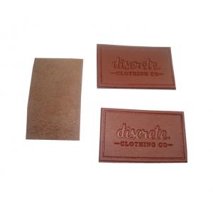 China Genuine Custom Leather Labels Bespoke Longlasting Die Cut Border Velcro Backing supplier