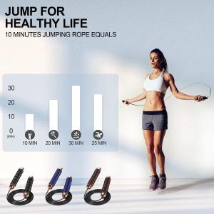 Skipping Rope with Ball Bearings Rapid Speed Jump Rope Cable and 6”Memory Foam Handles Ideal for Aerobic Exercise