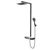 China AT-P003B shower systems with platform Foshan supplier 2019 NEW black colour luxury rain shower 3 functions wholesale