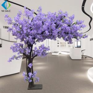 Blue Cross Cherry Blossom Artificial Flower Tree For Photo Background Wall