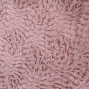 Pink Polyester Faux  Fur Fabric Knitted 58 / 60 '' For Clothing Flower Rabbit