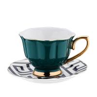 240ml Ceramic Gold Rim Porcelain Turkish Coffee Cups Tea Set Of 6