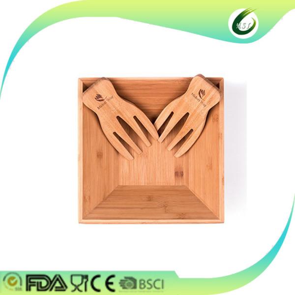 bamboo salad bowl with serving spoon and fork bamboo salad set