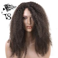 China Natural Looking 1B Black Kinky Curly Hair Lace Front Wigs For Afro American Women on sale