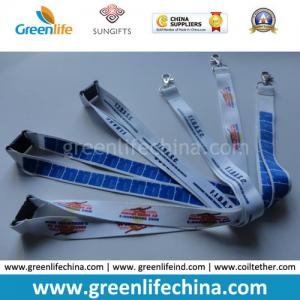 Smooth polyester working lanyard w/full color transfer printed and safety breakaway clip and swivel dog clip