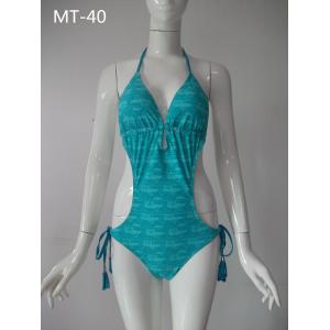 China Fashion sexy bikinis for women，green swimwear， naked back swimsuit supplier