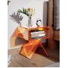 China Clear Orange Acrylic Bedside Table Perspex Bedside Table Display Living Room Coffee Table wholesale