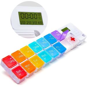 China Smart Pill Box,7 Day Pill Organizer,4 Alarm Clocks,AM/PM Automatic Alarm Reminder,Hold Vitamins Fish Oil,Supplements,Travel Pill Or Pillganizer,Suitable For The Elderly, Children, Office Workers wholesale