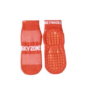 Sky Zone Anti Slip Trampoline Safety Socks , Orange Breathable Grip Socks With Rubber Soles