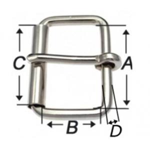 10mm(3/8")  Nickel Plated Single Prong Silver Color Welded Steel Roller Buckle