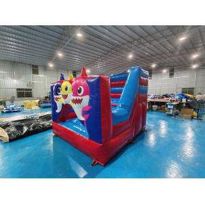 Fireproof 0.55mm Inflatable Jump House Baby Shark Cartoon Theme Blow Up Bounce House