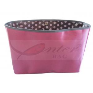 China Pink Satin Zippered Purse Organizer Insert / Interior Purse Organizer supplier