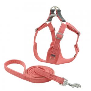 Suede Reflective Dog And Leash Kit Traction Suit Dog Leash Harness Explosion-Proof Dog Leash Set Vest Harness