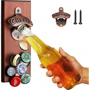 Strong Magnetic Beer Bottle Opener Wall Mounted With Auto Catch FDA Approved