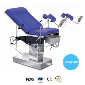 China Stainless Steel Hydraulic Operation Table Blue Mattress Labor Control Gyn Examination Chair supplier