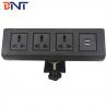 China Boente 2021 6.56 Ft Cord 3 Universal Power and 2 USB Black Office Portable Table Mount Power Station wholesale