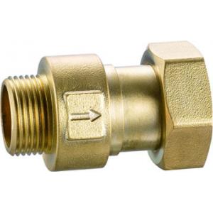 3106 Water Meter Brass Check Valve Spring Type DN15 DN20 DN25 with Male Threads x Flexible Female Threaded Hexagon Nut
