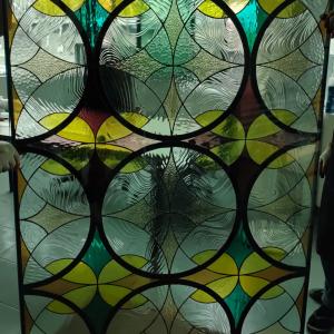 Colored Art Glass Entrance Partition Wall Screen Doors And Windows Tiff European Retro Inlaid Church Carved Glass