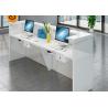 China Flame Retardancy Solid Surface Reception Desk White L Shaped Reception Desk wholesale