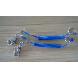 China Snap hook&key ring ends combination key keeper coil tether fashion blue lanyard cables supplier