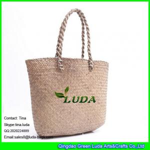 LUDA women straw tote bag seagrass weave storage basket bag