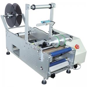 China PLC Controlled Manual Fast Semi Automatic Adhesive Wine Round Bottle Labeling Machine supplier