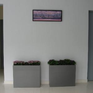 China Landscaping outdoor light weight matt black rectangular fiberglass planters for wholesale supplier