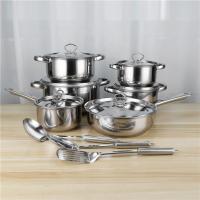 China Restaurants 410 Stainless Steel Pot Set 15pcs For Kitchen Cooking on sale