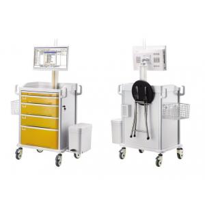Emergency Medical Computer Workstation Trolley Cart For Drug Delivery