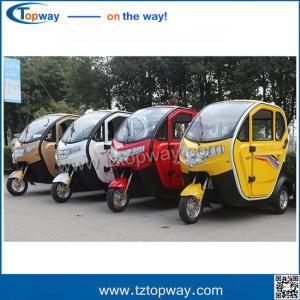 China mileage 80km to 150km battery 3 seats 3 wheel electric tricycle rickshaw vehicle supplier