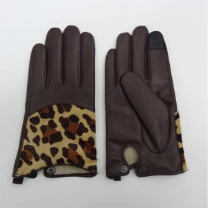 Customized Touch Screen Leather Shearling Gloves Leather Driving Gloves For Men