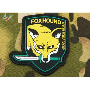 Wolf Logo Soft PVC Rubber Patch , 3d Rubber Patch For Military Armband