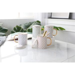Printing 350ml Stoneware Ceramic Reusable Coffee Cup With Spoon