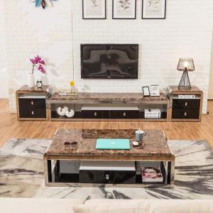 Modern Stainless Steel Marble Hotel Banquet Hall Square Coffee Table
