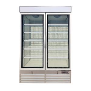 1000L Supermarket Glass Door Display Freezer With Inner Vertical LED Lighting