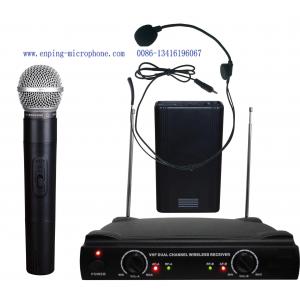China LS-302 dual channel VHF wireless microphone with two  micrófono /  good quality MIC supplier