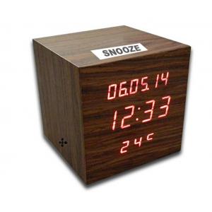 China Digital LED Wooden Clock with Calendar, Radio, Bluetooth and Loudspeaker supplier