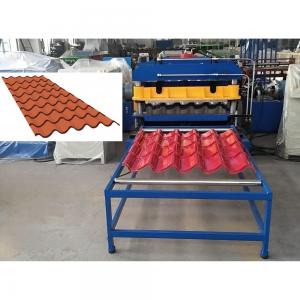Mexico Popular Zincalum Color Coated Q Step Tile Making Machine Glazed Tile Roof Sheet Roll Forming Machine