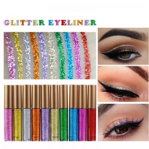 China MSDS 10PCS / Set Glitter Eye Liner For Women Easy To Wear Pigmented Red White Gold Liquid Eyeliner Glitter Makeup supplier